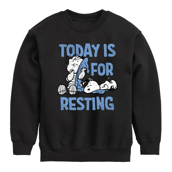 Peanuts - Today Is For Resting - Toddler & Youth Crewneck Fleece Sweatshirt
