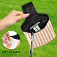 thumbnail image 4 of Haosy Light Orange and White Striped Golf Mallet Putter Cover Strong Magnetic Leather Golf Club Headcover Closure, 4 of 7