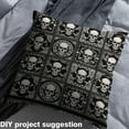 thumbnail image 2 of jejeloiu Spooky Skeleton Fabric by the Yard 3 Yards,Halloween Skull Sewing Fabric,White Black Print Fabric for Sewing For Boys Girls,Super Cozy Room Decor, 2 of 6