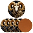 thumbnail image 2 of Constellation 6PCS Round Microfiber Leather Bar Coasters, 11x11 cm/4.3x4.3 in, Drink Coasters for Home and Kitchen, Furniture from Water Marks and Scratches, 2 of 6