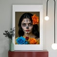 thumbnail image 2 of Diamond Art Kit for Adults, Dia De Los Muertos Face Art Roses Diamond Painting for Adults Beginners, 5D DIY Diamond Art Painting Kits, Colorful Diamond Painting Craft for Home Decor 12x16, 2 of 7