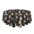 thumbnail image 5 of Black Princess Castle Rainbow Pattern Round Tablecloth 60"x60",Wrinkle Wipeable Table Cloth for Kitchen Dining Room Picnic Patio Party, 5 of 6
