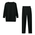 thumbnail image 6 of Mifsaly Long Sleeve Pajama Set for Women Loose Pullover Sleepwear Spring Fall Homewear Elastic Waist Wide Leg Sleep Pants Dressy Casual Pjs 2 Piece 2026 L, 6 of 8