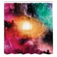 thumbnail image 3 of Ambesonne Science Shower Curtain, Galaxy Stardust Cosmos, 69"Wx84"L, Pink Orange Green, 3 of 5
