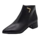 thumbnail image 1 of NECHOLOGY Botas Mujer Adulto Femenino Zapatos Botines de mujer Zapatos gruesos Tacones Botas térmicas Cremallera Alta Transpirable Retro para mujer Botas para mujer (Black, 7.5), 1 of 7