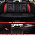 thumbnail image 6 of 5 Seater Car Seat Covers with Waterproof Pu Leather, Airbag Compatible Automotive Vehicle Cushion Cover Universal fit for Most Cars (Black&Red Edge), 6 of 11
