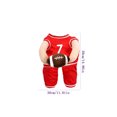 Red Plush Rugby Dog Basketball Costume With Ball Dog Costume With