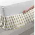 thumbnail image 2 of Fleur De Lis Bed Skirt, Classic Western Medieval Renaissance Heraldic Royalty in Modern, Elastic Bedskirt Dust Ruffle Wrap Around for Bedding Decor, 4 Sizes, Sand Brown and White, by Ambesonne, 2 of 2