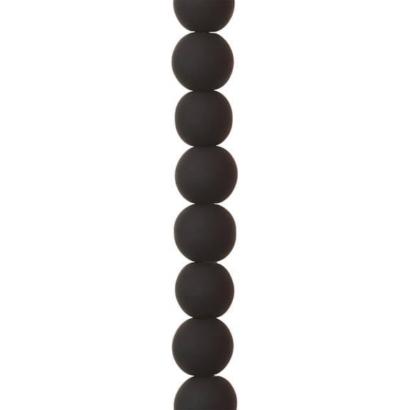 Bead Landing Black Glass Round Beads, 10mm, 9 Pack
