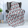 thumbnail image 4 of Tulip Soft Flannel Fleece Throw Blanket, Ottoman Art Tied Vertical Bound Mosaic Motifs Leaf Details Print, Cozy Plush for Indoor and Outdoor Use, 70" x 90", Red Teal, by Ambesonne, 4 of 5