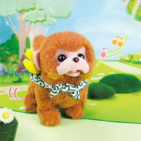 

Egmy Stuffed Monkey Walking Wagging Tail Squeaking Interactive Toys for Children’s Day and for Birthday Gifts Monkey