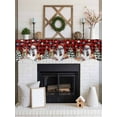 thumbnail image 3 of Christmas Fireplace Mantle Scarf, Snowman Poinsettia Pine Tree Red Black Plaid Mantel Cover Table Runner for Home Living Room Door Window, Indoor Outdoor Holiday Party Decor 17" x 60", 3 of 6