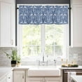 thumbnail image 3 of Christmas Blue Kitchen Curtains and Valances Set, Rod Pocket Curtains Tier Farmhouse Window Curtains 36 Inch Length, Vintage Country Chic Deer Vines Animals 3 Piece Kitchen Curtains Set, 3 of 6