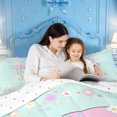 thumbnail image 4 of meiyoeat Floral Gradient Initial T Full Size Comforter Sets,Pastel Rainbow Monogram Art Bedding Comforter Set For Girl,Reversible,3 Pieces,1 Comforter and 2 Pillowcases, 4 of 7