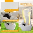 thumbnail image 5 of Magic Union 4-Tier Cascading Outdoor Water Fountain, 24" Resin Garden Fountain, Modern Curved Faux Slate Waterfalls Feature with LED Lights, Sailing Ship Water Fountains for Patio Deck Porch, White, 5 of 7
