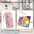thumbnail image 5 of Monwutong Zipper Storage Design Wallet Case for Samsung Galaxy A03S, Skin Friendly Feel Leather Case with Magnetic, 5 of 5