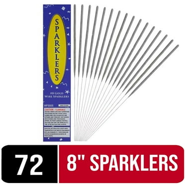 Exquisite Bulk Pack Gold #8 Wedding Sparklers - 72 Count
