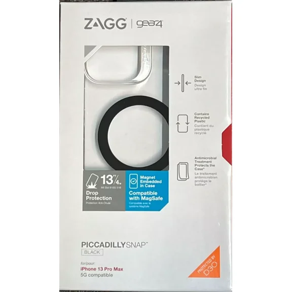 Gear4 Piccadilly Snap Case - iPhone 13 Pro Max Clear / Black