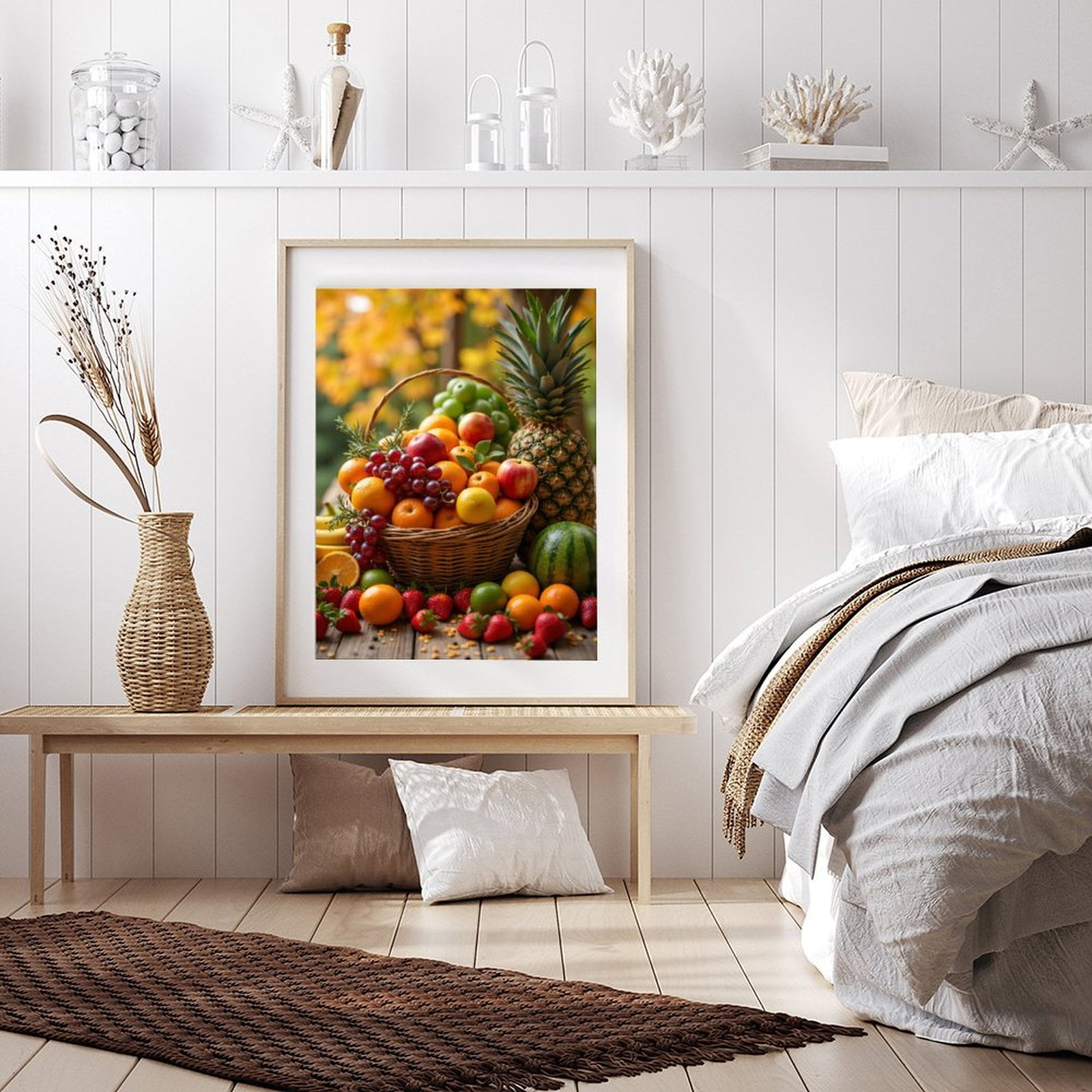 Diamond Art Kits for Adults - 5d Fruit Basket Pineapple Grapes Strawberries Diamond Painting for Adults, Diamond Art for Adults Beginners, Diamond Painting Kits for Adults for Home Wall Decor