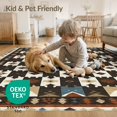 thumbnail image 4 of ODIKA 6'x9' Washable Area Rug Non-Slip, Easy Care, Checkered Southwestern With Diamond Motifs And Geometric Border for Family Room, Living Room, Master Bedroom, 4 of 7