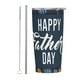 thumbnail image 1 of Taza térmica portátil de acero inoxidable con pajita de 20 oz para café, feliz día del padre, el mejor papá del mundo, color blanco, 1 of 7