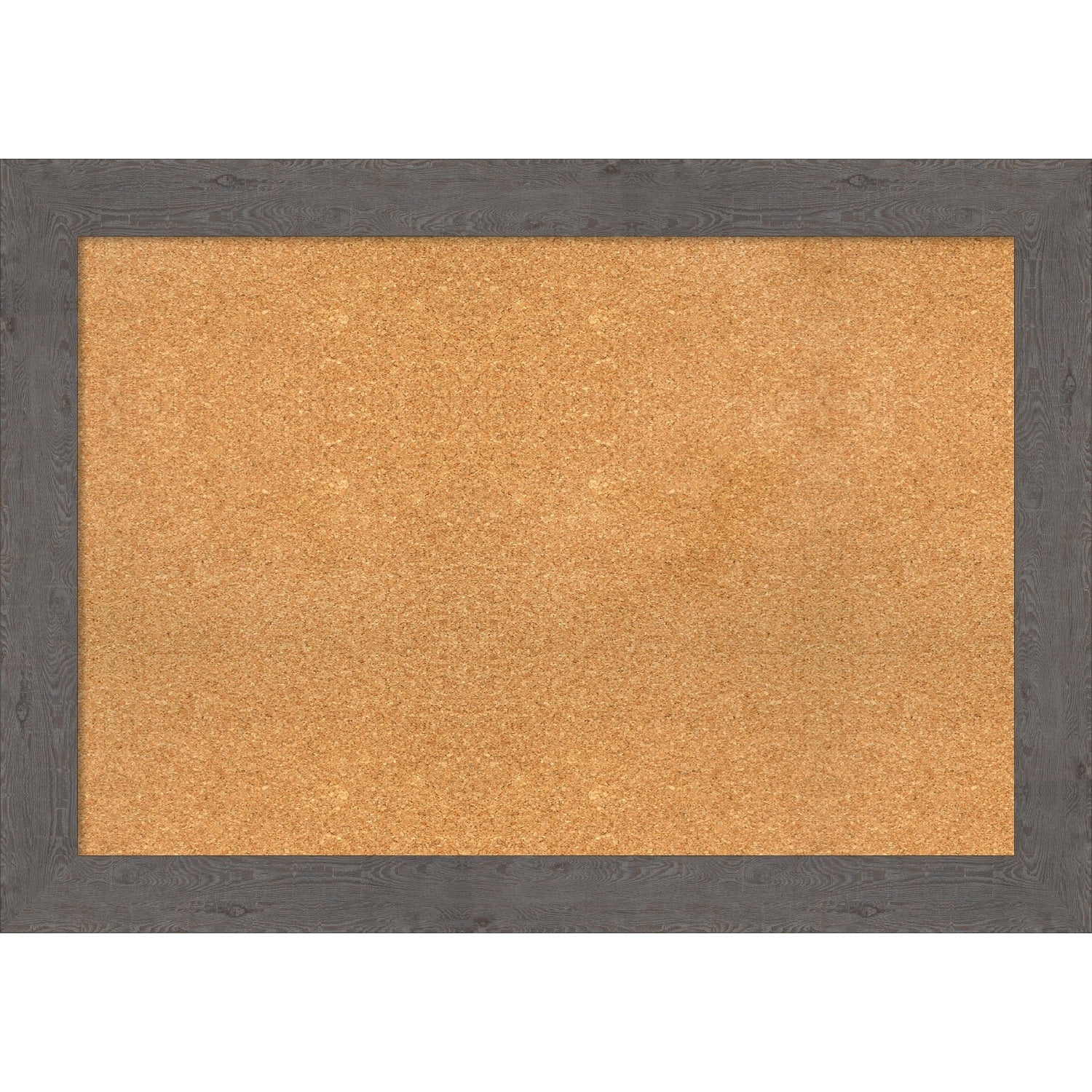 Amanti Art Natural Cork Board Framed Rustic Plank Grey Bulletin Board 23 in. x 17 in.