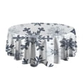 thumbnail image 5 of Blue Christmas Snowflake Pattern Round Tablecloth 60"x60",Wrinkle Wipeable Table Cloth for Kitchen Dining Room Picnic Patio Party, 5 of 6
