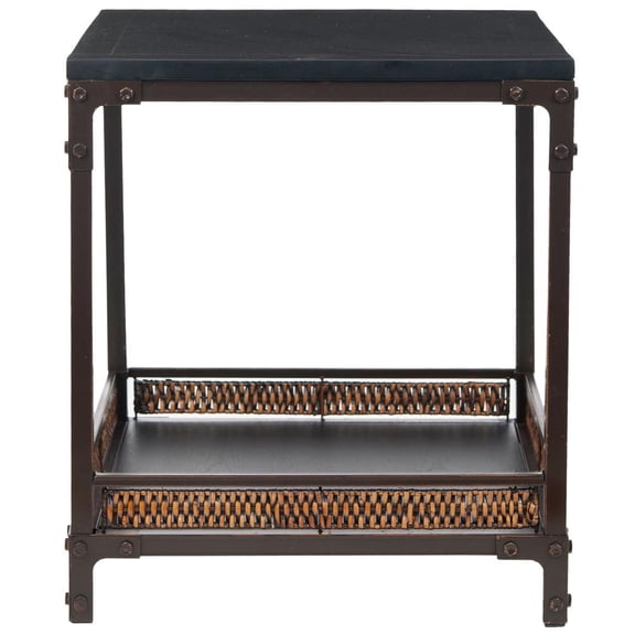 Safavieh Abbie Pine Wood End Table in Brown