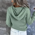 thumbnail image 5 of IROINNID Hoodie for Women Solid Long Sleeve Fall Hoodie Casual Basic Half Button Pullover Warm Tops,Green, 5 of 7