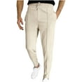 thumbnail image 2 of WREESH Men's Sweatpants Trousers Slim Drawstring Slim Elastic Straight Leg Sports Casual Pants Trousers Khaki, 2 of 6
