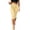 Yellow Striped, variant on Women's Striped Capri Leggings Fold Over High Waist Tummy Control Workout Yoga Pants Split Hem Knee Length Soft Stretch Casual Pants Yellow