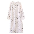 thumbnail image 2 of Pijama de manga larga para mujer, estilo informal, con estampado a cuadros, cuello en V, manga larga, para estar en casa, de poliéster, 2 of 3