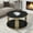 Black, variant on Aukfa Modern Round Tempered Glass Coffee Table, 2-Tier Center Table with Golden Metal Frame for Living Room, Transparent