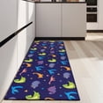 thumbnail image 4 of DarkBlue Dinosaurs with Shapes Pattern Kitchen Rug Mat,Kitchen Runner Rugs Non Skid Washable,Decorative Kitchen Floor Mats for Kitchen,Sink,Laundry,17"X47", 4 of 5