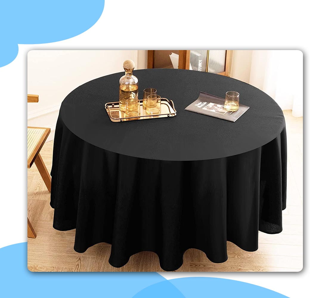 Black Round Tablecloth 60 Inch Round Tablecloth