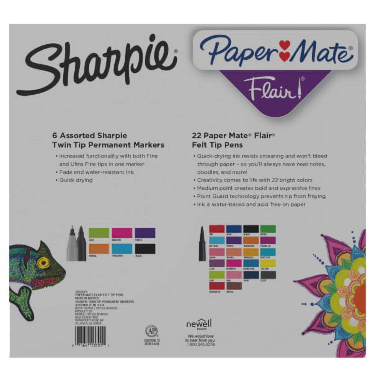 Sharpie Permanent Markers & Paper Mate Flair Box 28ct