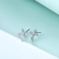 thumbnail image 5 of 925 Sterling Silver Cross Stud Earrings for Women, 5 of 11