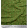 thumbnail image 1 of Soimoi Green Silk Fabric Dot & Socks Stripe Printed Fabric 1 Yard 42 Inch Wide, 1 of 3