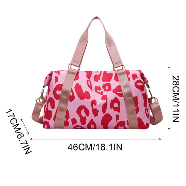 RXIRUCGD Travel Bag ,Weekender Overnight Bag Waterproof Large Carry On Bag Travel Tote Duffel Bag for Men or Women Pink