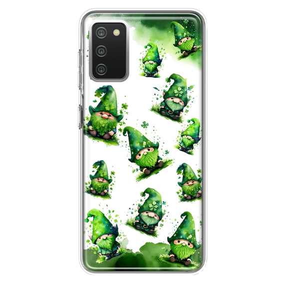 MUNDAZE Samsung Galaxy A02S Shockproof Clear Hybrid Protective Phone Case Gnomes Shamrock Lucky Green Clover St. Patrick Cover
