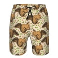 thumbnail image 3 of Balery Cute Squirrel with Green Leaves Traje de Baño Estilo Hawaiano para Hombre, Shorts de Secado Rápido con Bolsillos-Medium, 3 of 6