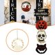 thumbnail image 2 of Bienvenida Guirnalda Puerta Colgante Calabaza Madera Gato Negro Cementerio Castillo Fantasma Halloween Decoración Suministros sonducket HA042894-03, 2 of 5