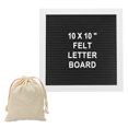thumbnail image 1 of Tablero de letras de fieltro Uxcell, tablero de mensajes de plástico blanco y negro de 10x10", letra blanca, 1 of 6