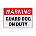 thumbnail image 1 of Uxcell 1-Pack Advertencia - Perro guardián en servicio, letrero de aluminio de 14 x 10 pulgadas para patio/supermercado [Blanco], 1 of 1