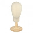 thumbnail image 2 of Mannequin Head Faceless Head Hat Holder Stand Display with Detachable Wood Stand Accessory Female Mannequin Head Holder Head grain base, 2 of 10