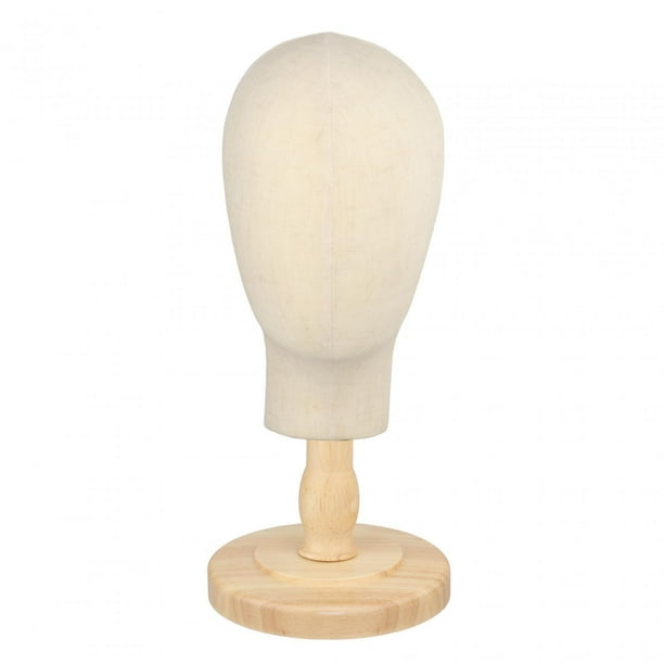 Cabeza de maniquí sin rostro, sombrero, exhibición de joyas con madera desmontable para instalar base de grano de madera