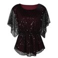 thumbnail image 2 of PrettyGuide Women's Sequin Blouse Tops Sparkly Beaded Evening Formal Party Dressy Tops, 2 of 6