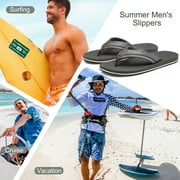 Harvest Land Comfortable Flip Flops for Men Arch Support Thong Sandals Non Slip Summer Beach Shoes Gray Size 10 Males