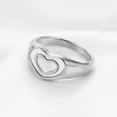 thumbnail image 3 of PAURO Women Stainless Steel Heart Ring 10mm Double Heart Shaped Pearl Shell Inlay Promise Statement Band Silver Size 9, 3 of 5