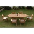 thumbnail image 4 of Teak Dining Set:6 Seater 7 Pc - 94" Oval Table and 6 Stacking Arbor Arm Chairs Outdoor Patio Grade-A Teak Wood WholesaleTeak #WMDSABb, 4 of 4